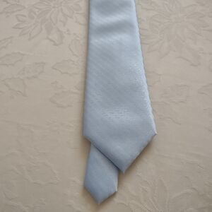 Elegant Light sky Blue Men's Tie diagonal striped solid color